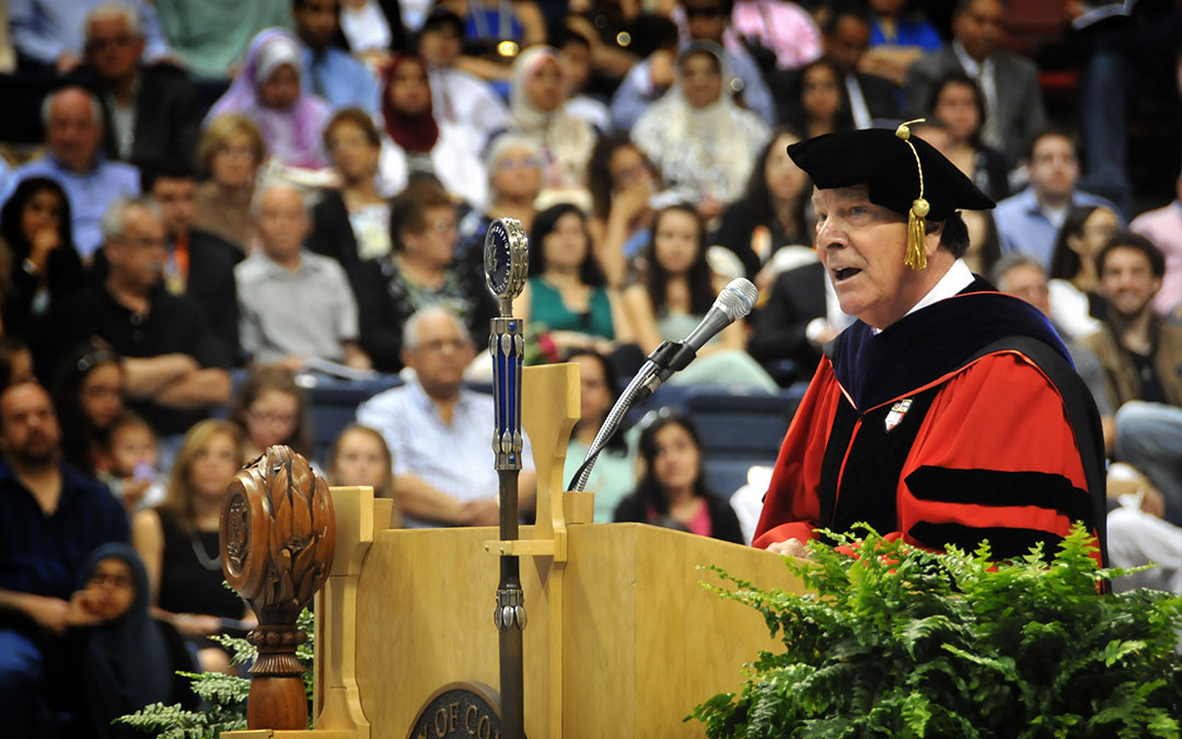 Dean John A. Elliott addresses the Class of 2015.