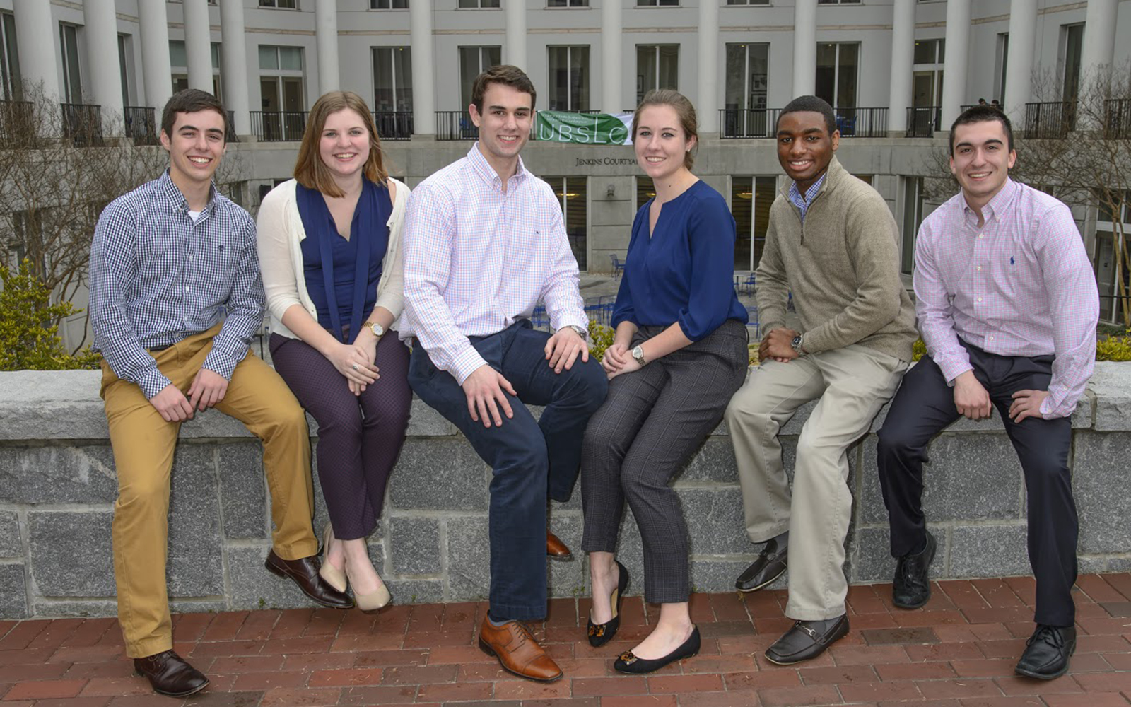 UConn students Billy Burke, Sarah Lang, Dan Glucksman, Kelly Yates, Quian Callender, and Stephen Porcello. (Tony Benner Photography)