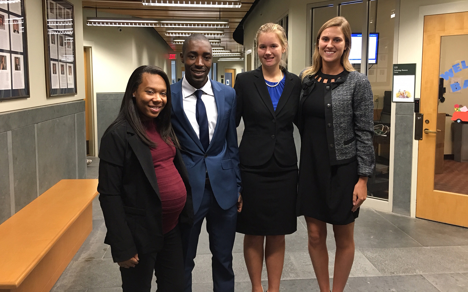 From left: Alexis Flowers, Southern University of Baton Rouge; Tshepo Makobela, University of Johannesburg; Alison Witschonke, University of Vermont; and Laura Van Eeckhoudt, Belmont University. (UConn School of Business)