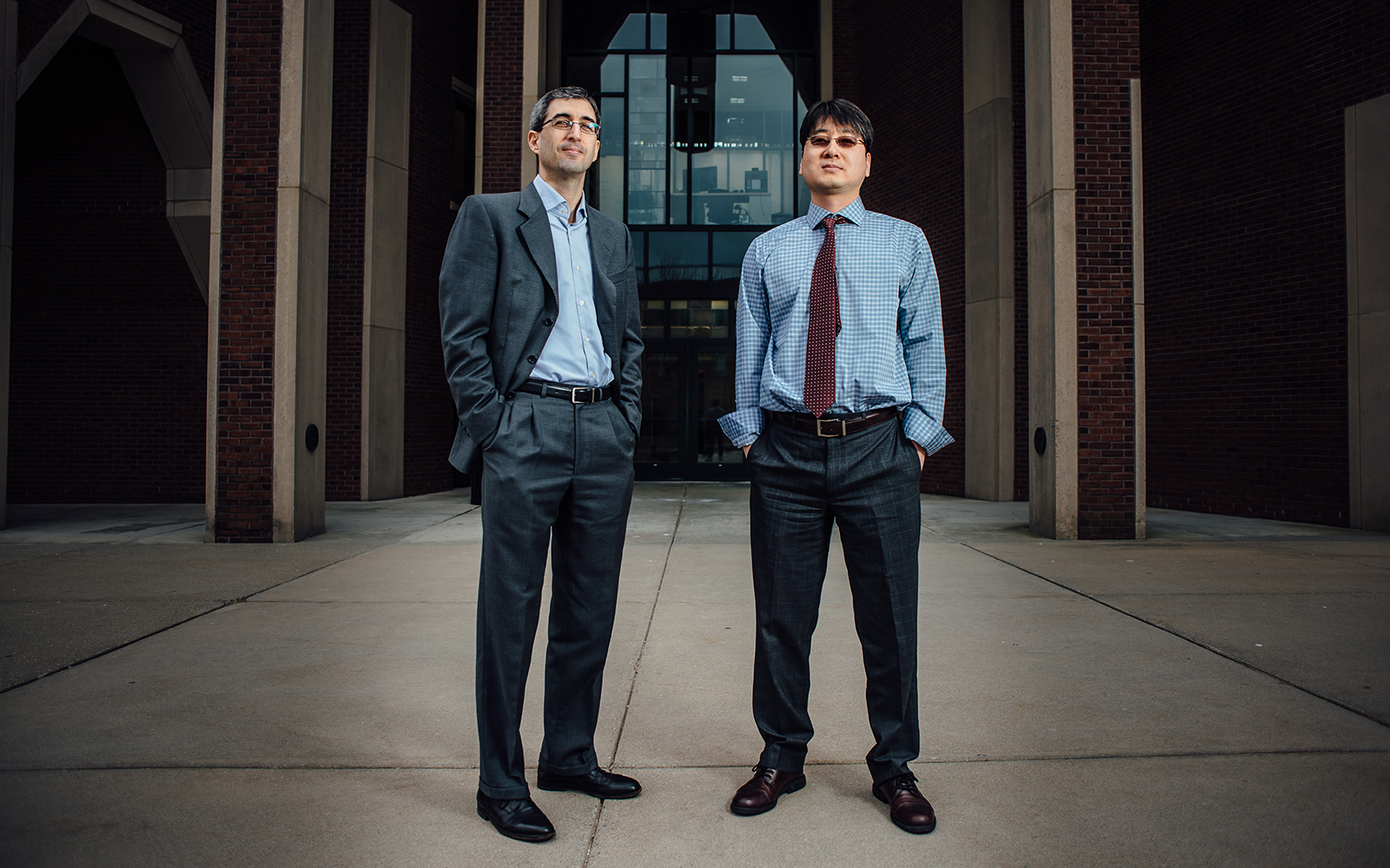 Jose Martinez, left, and Namho Kang have both been presented with highly prestigious awards. (Nathan Oldham/UConn School of Business)