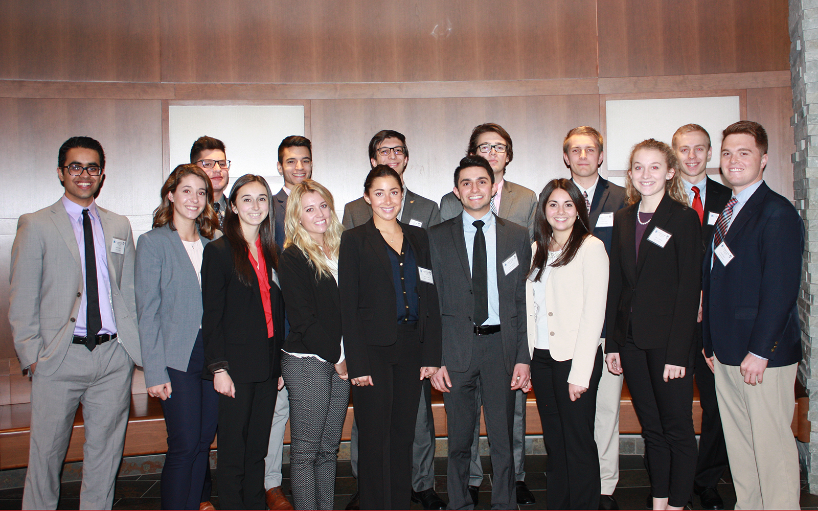 Business students who participated in the Prudential Career Strategy Bootcamp pose for a photo. (Kelly Kennedy/UConn School of Business)