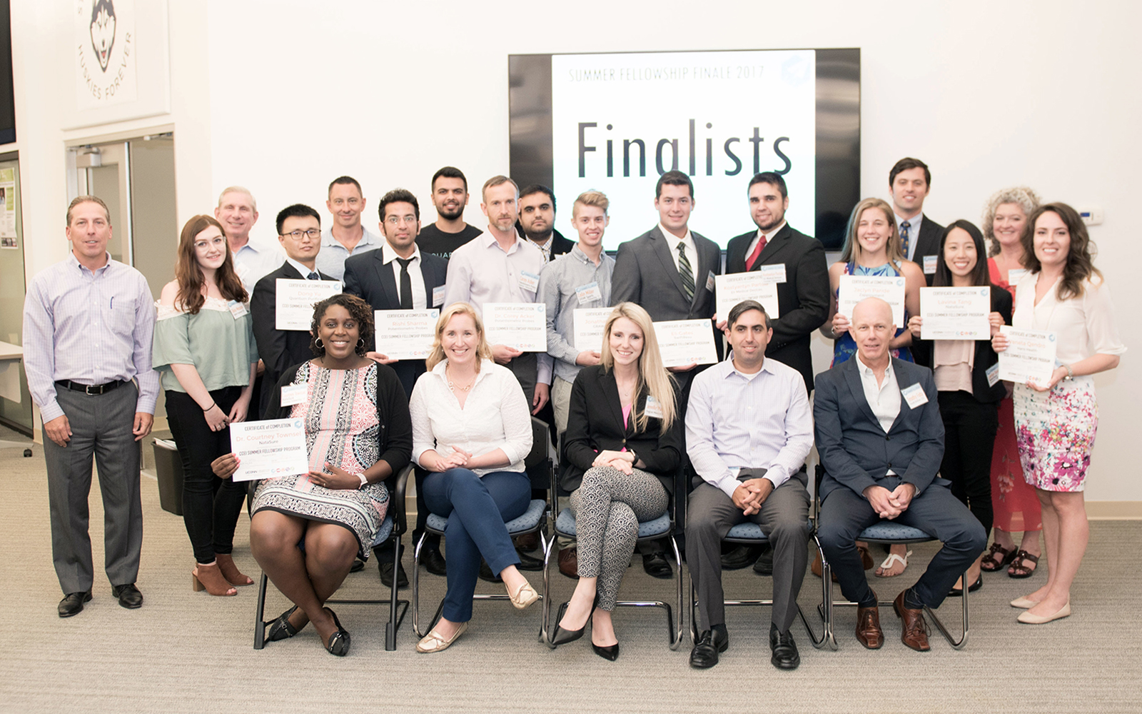 Members of 10 Summer Fellowship teams, with CCEI Staff, mentors, and Greg Wolff (Jennifer Murphy, UConn School of Business)