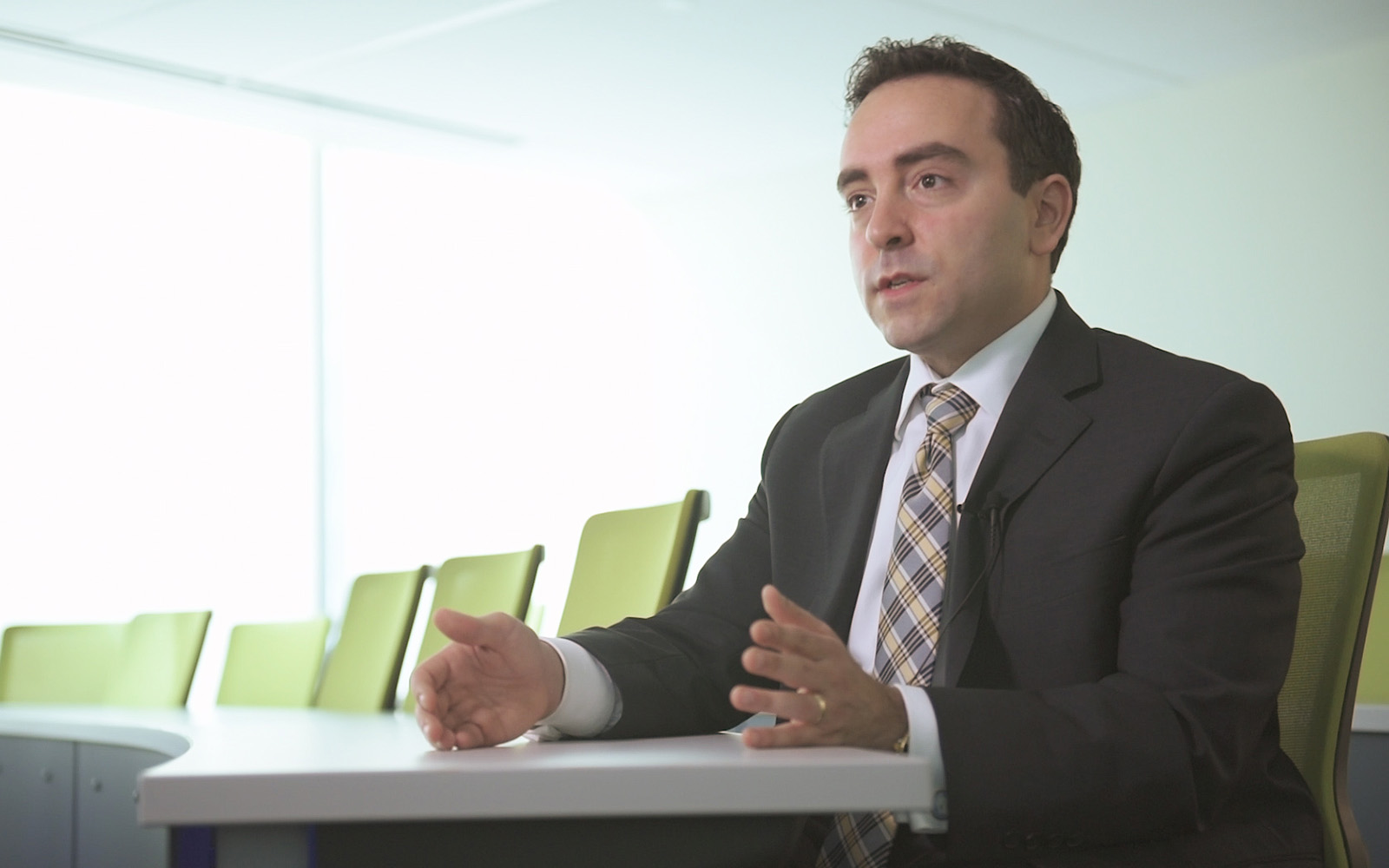 David Bergman explains some of his research and its implications beyond the betting world. (Nathan Oldham/UConn School of Business)