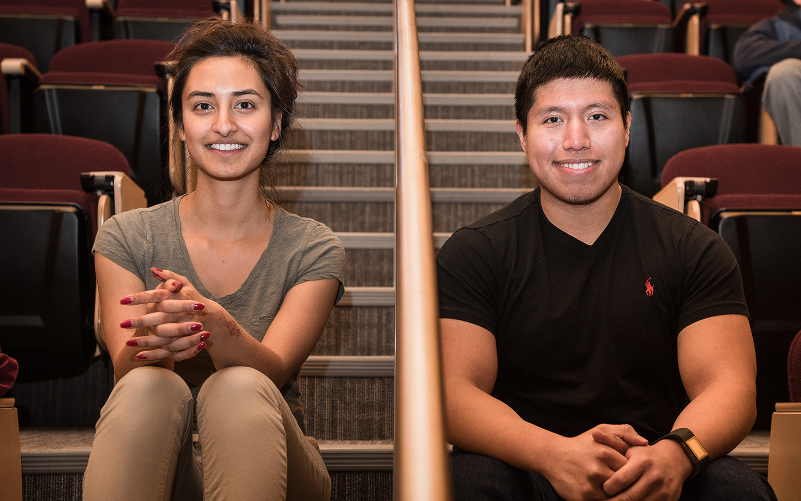 Shemona Singh and Ernesto Ortega are working on a platform that unites people over shared food tastes and common interests to build new friendships. (Devin Basdekian/UConn School of Business)