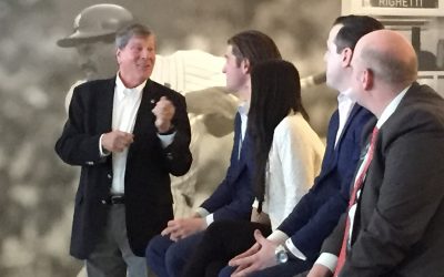 From left, School of Business Dean John A. Elliott, with NYY panel. (Kathy Hendrickson/UConn School of Business)