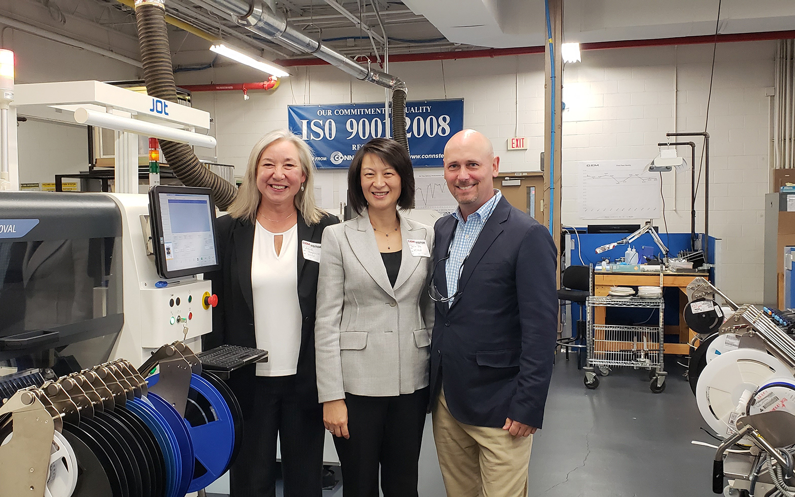 Pictured from left, Arminda Kamphausen, Sulin Ba, and Sam Simons '95 EMBA (Sulin Ba/UConn School of Business)