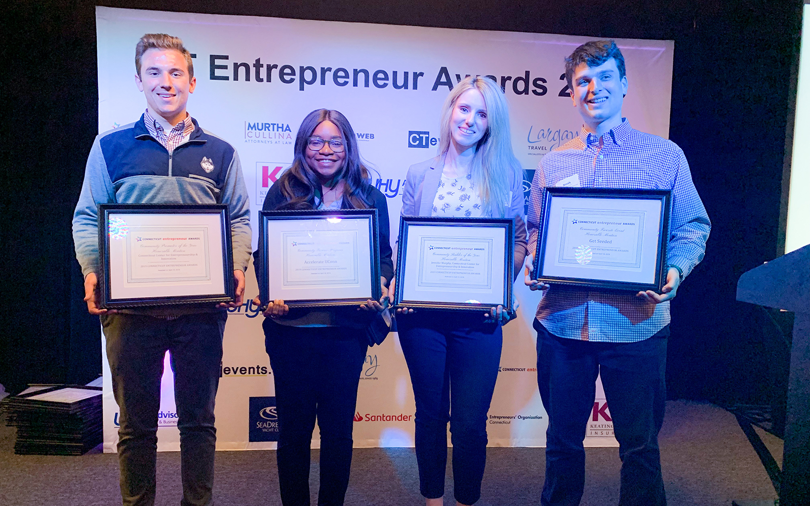 CCEI, Accelerate UConn, Jennifer Murphy, and Get Seeded were recognized with honorable mentions. (Contributed Photo)
