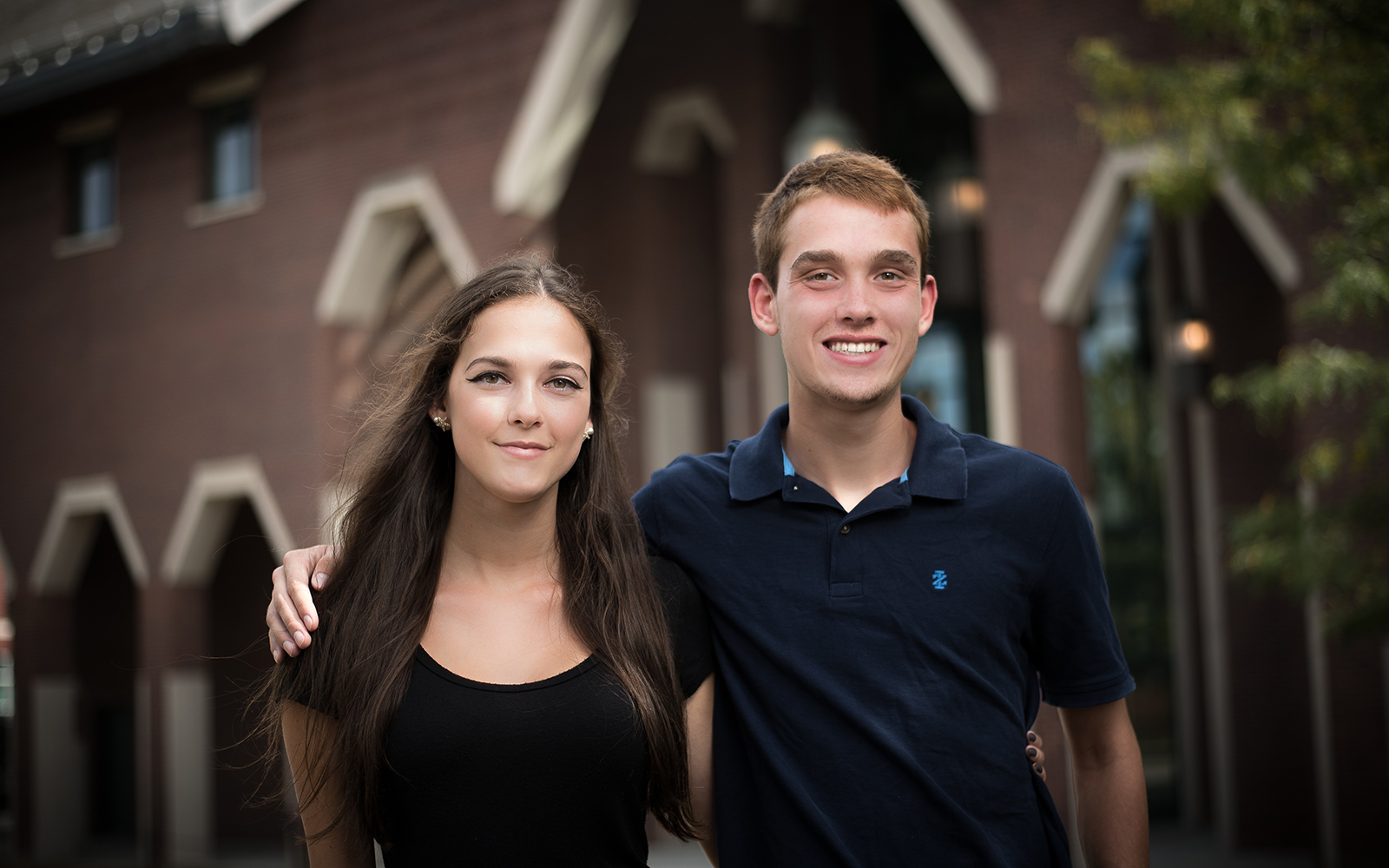Julia Simics '20 (left) and William Simics '19 (right), of Shelton, were particularly mindful of the cost of college. As quadruplets, they knew that their parents would be paying four college tuition bills at once. They both selected UConn, while their siblings chose other state schools in Connecticut. (Nathan Oldham / UConn School of Business)