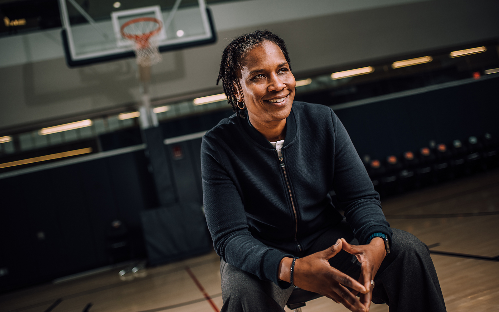 Jamelle Elliott in Gampel Pavilion. (Nathan Oldham / UConn School of Business)