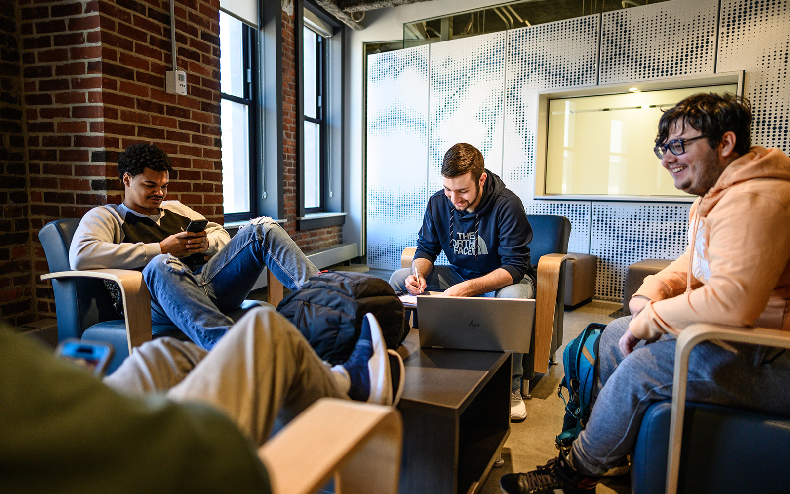 Students studying in UConn Waterbury's Rectory Building