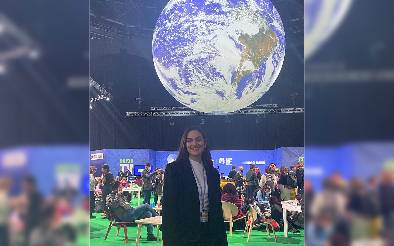 Management major Duygu Ozcan at COP26 in Glasgow, Scotland (Contributed Photo)