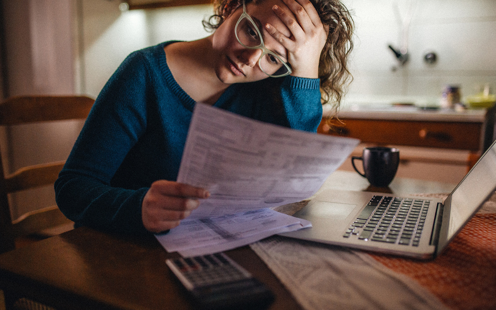 Young woman having financial problems